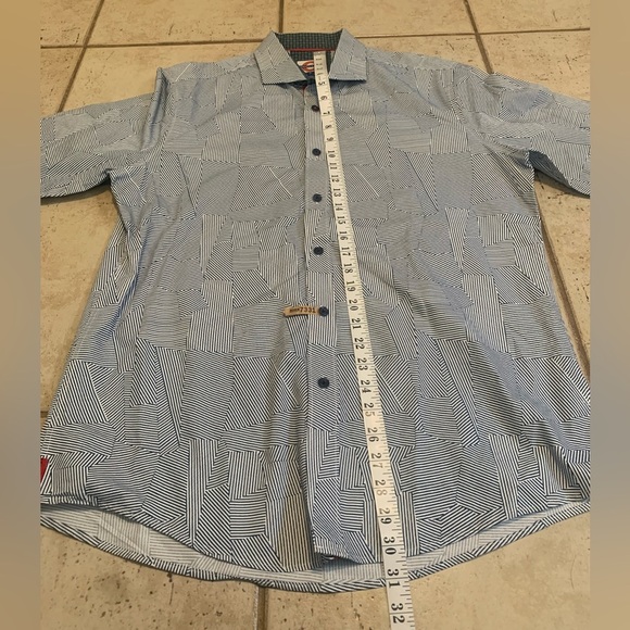 Jermyn & Bond Men's Modern Fit Geometric Print Button Down Shirt - Size Large - Picture 6 of 6